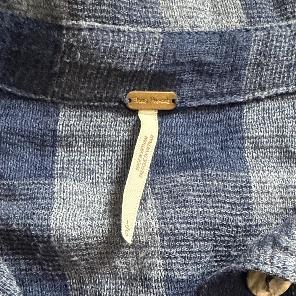 Free People Blue Plaid Sleeveless Top - Picture 2 of 10